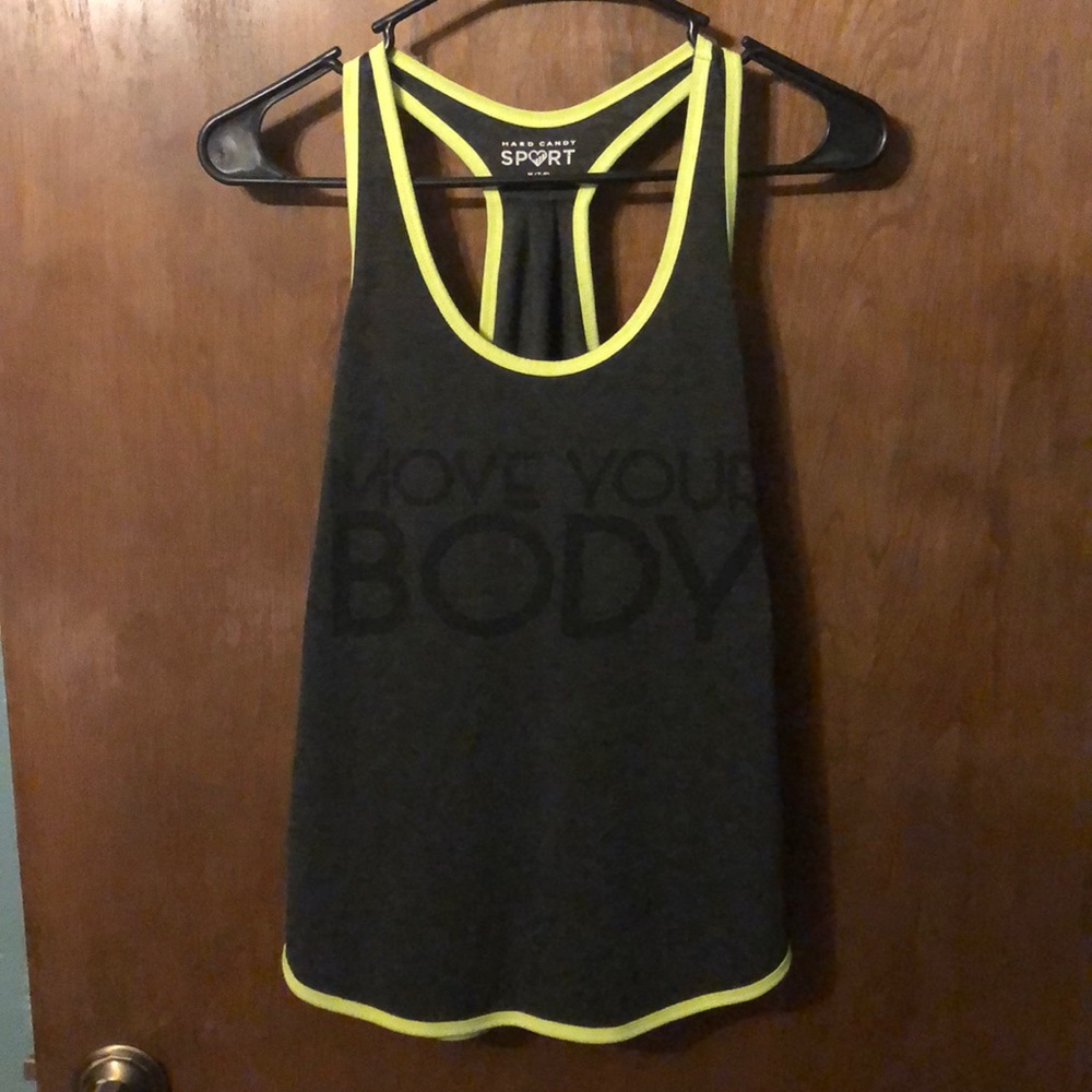 Black racer back workout shirt